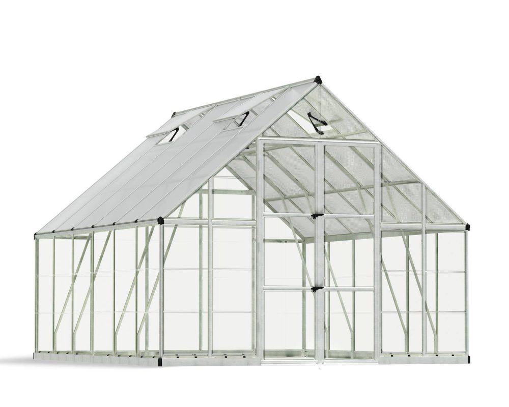 Balance 10 ft. x 12 ft. Greenhouse Kit - Silver Structure & Hybrid Panels - Image 2