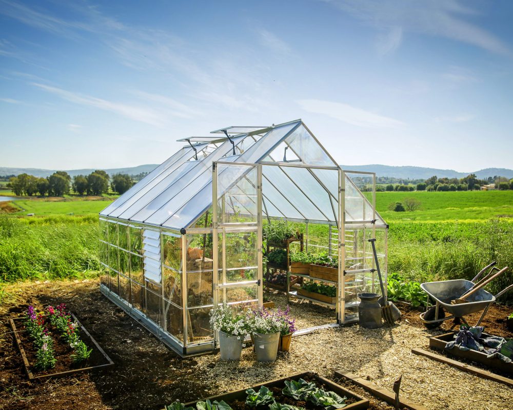 Balance 10 ft. x 12 ft. Greenhouse Kit - Silver Structure & Hybrid Panels