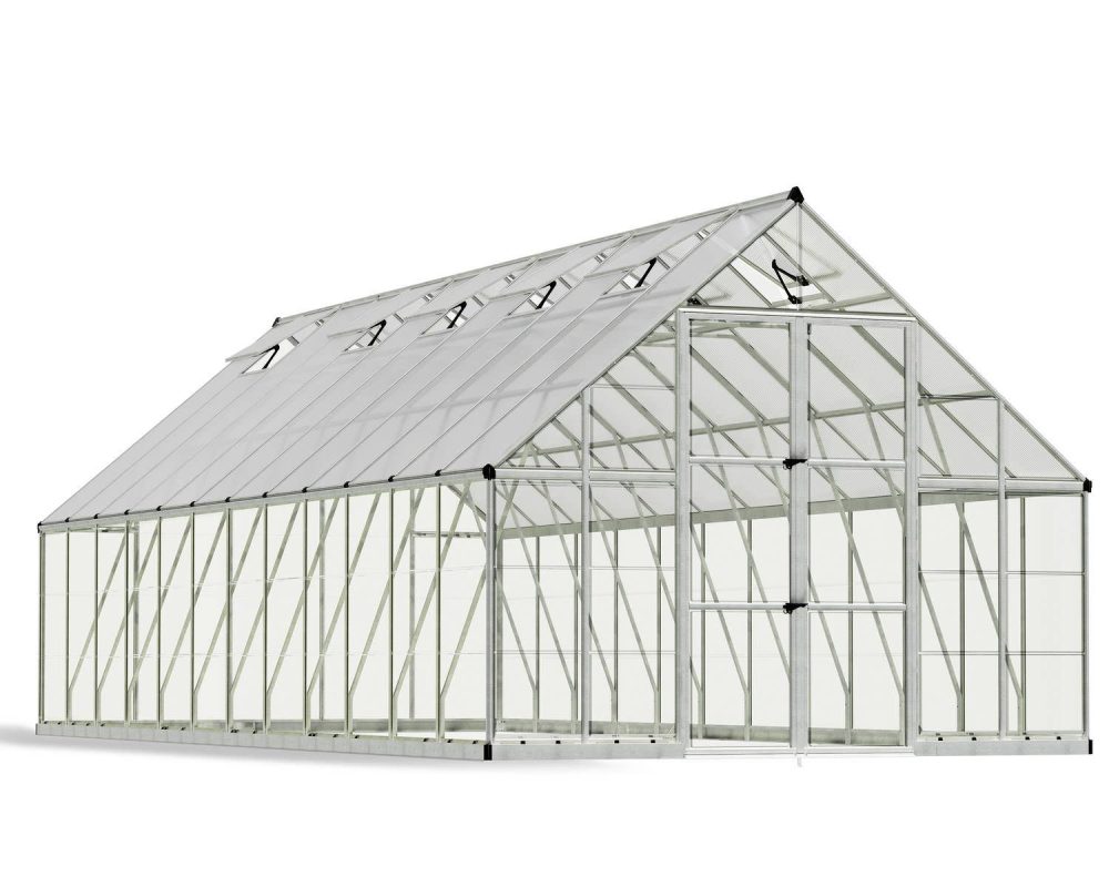 Balance 10 ft. x 24 ft. Greenhouse Kit - Silver Structure & Hybrid Panels - Image 2