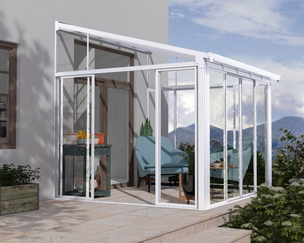 Sanremo 10 ft. x 10 ft. Solarium Kit - White Structure & White Panels