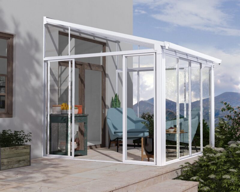 Sanremo 10 ft. x 10 ft. Solarium Kit - White Structure & White Panels