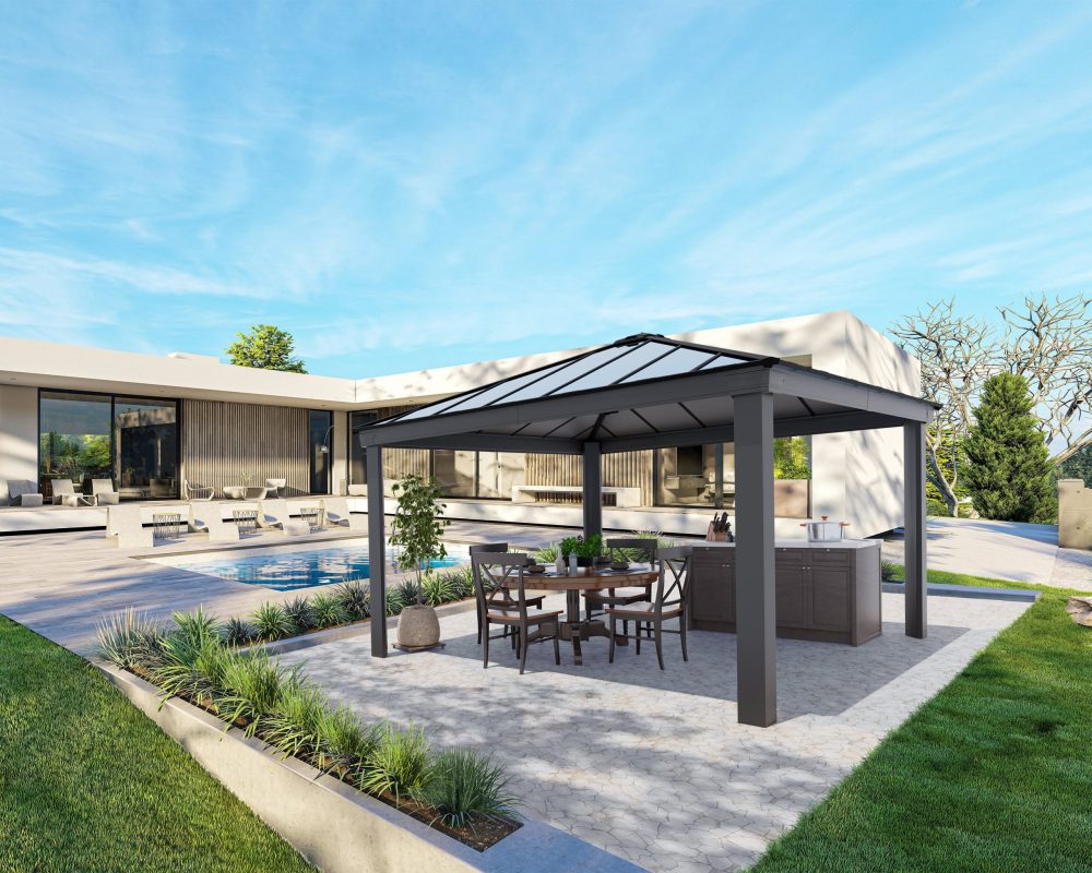Dallas 14 ft. x 14 ft. Gazebo Kit - Grey Structure