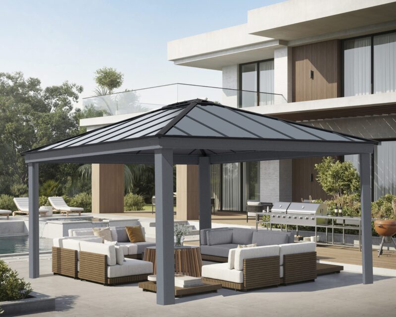 Dallas 14 ft. x 16 ft. Gazebo Kit - Grey Structure