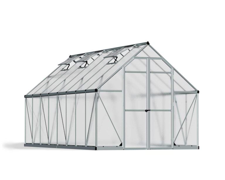 Essence 8 ft. x 16 ft. Greenhouse Kit – Silver Structure & Twin Wall ...