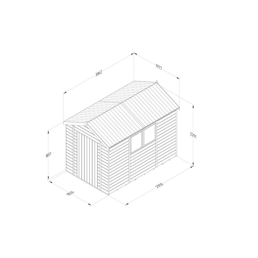Timberdale 10 x 6 Apex Wooden Garden Shed - Image 4