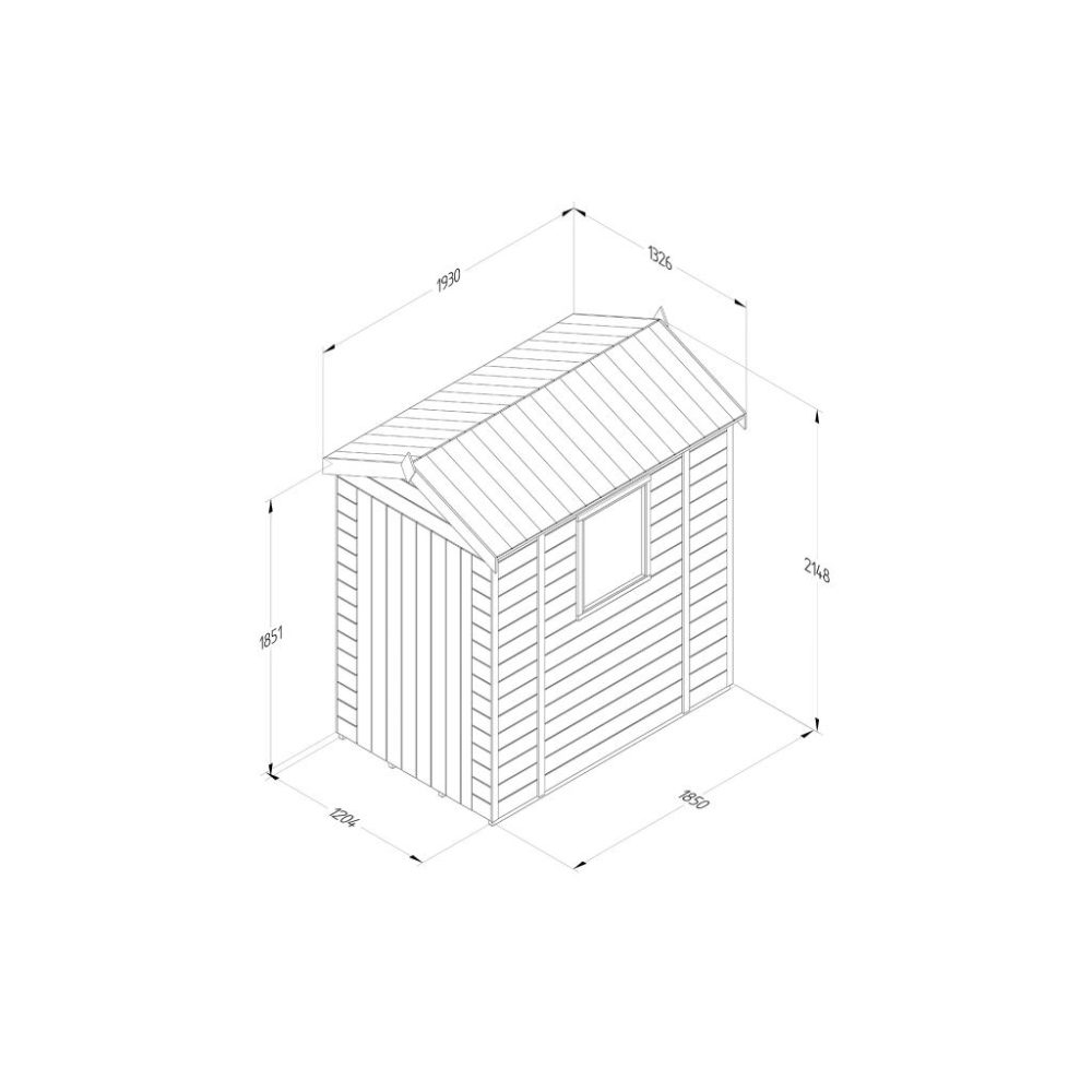 Timberdale 6 x 4 Apex Wooden Garden Shed - Image 3