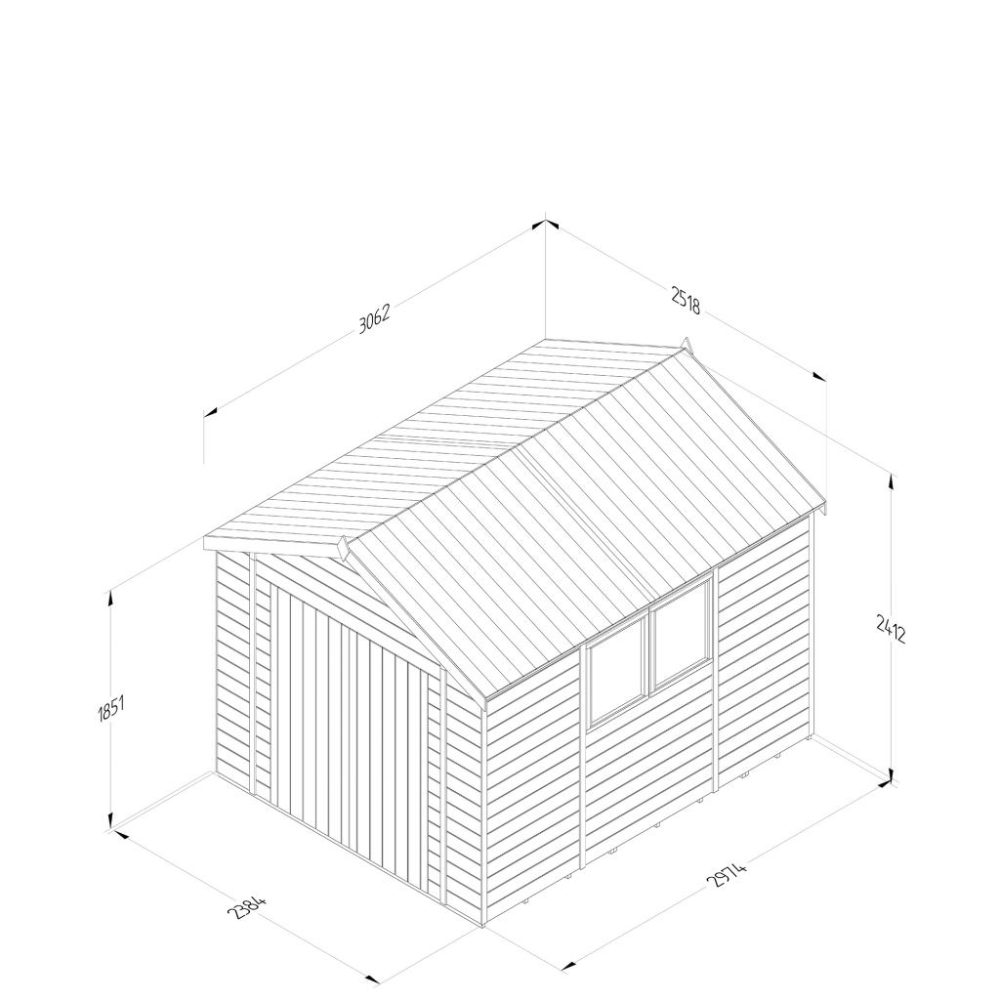 Timberdale 10 x 8 Apex - Double Door Garden Shed - Image 3