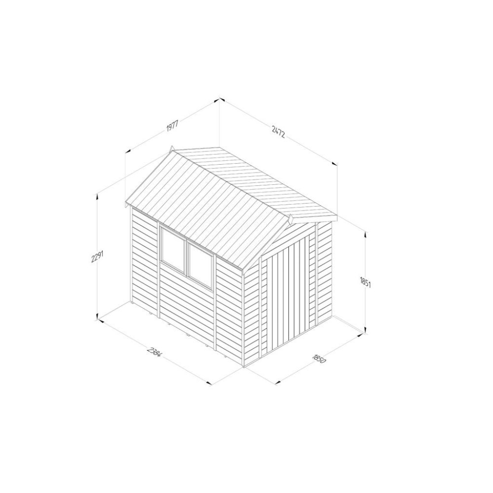Timberdale 8 x 6 Apex Wooden Garden Shed - Image 3