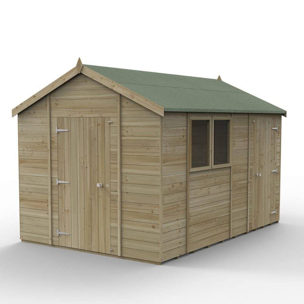 Timberdale 12 x 8 Reverse Apex Garden Shed - Combo - Image 2