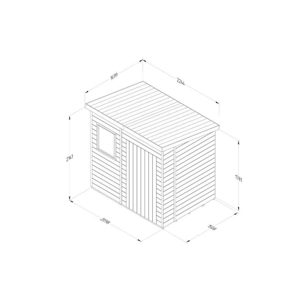 Timberdale 7x5 Pent Garden Shed - Image 3