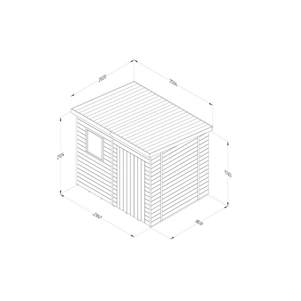 Timberdale 8 x 6 Pent Garden Shed - Image 3
