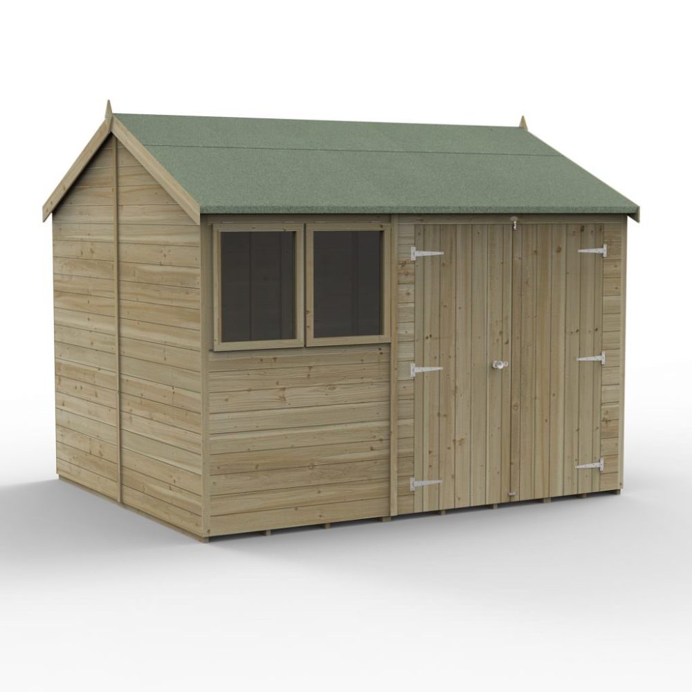 Timberdale 10 x 8 Reverse Apex Garden Shed - Double Door - Image 2