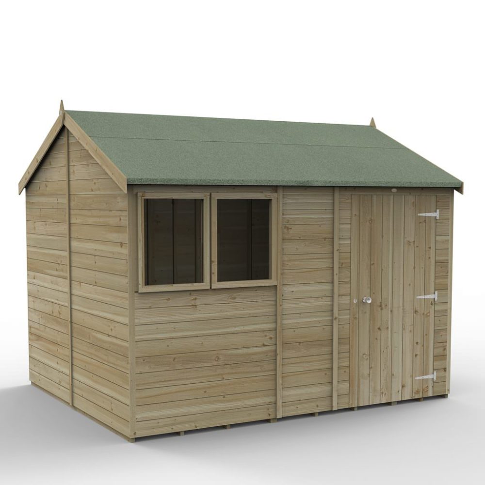 Timberdale 10 x 8 Reverse Apex Garden Shed - Single Door - Image 2