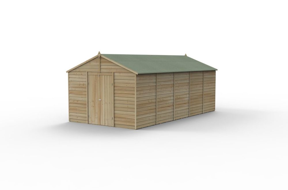 Forest 10 x 20 4Life Overlap Apex Garden Shed - No Windows, Double Door - Image 2
