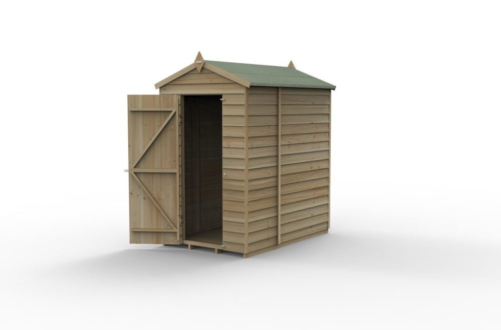 Forest 6 x 4 4Life Overlap Apex Garden Shed, No Window - Image 4