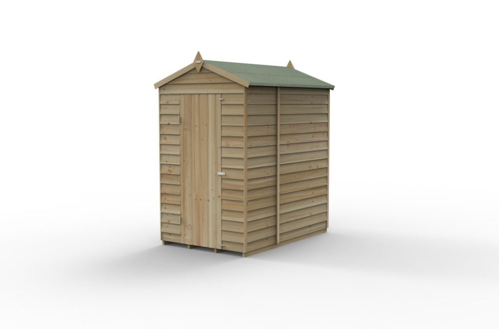 Forest 6 x 4 4Life Overlap Apex Garden Shed, No Window - Image 2