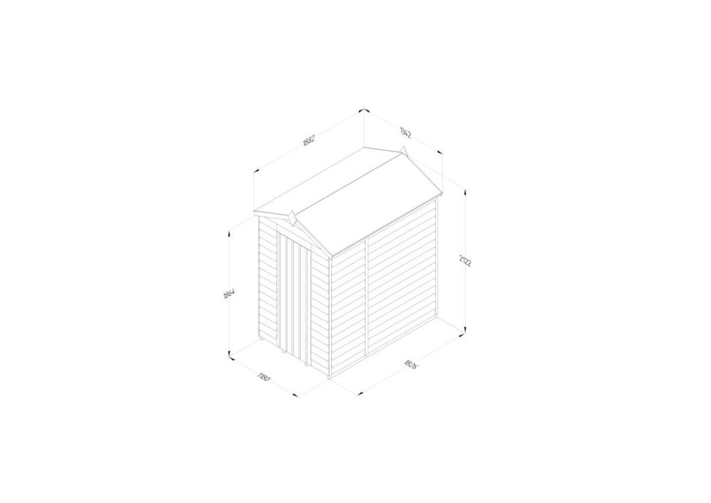 Forest 6 x 4 4Life Overlap Apex Garden Shed, No Window - Image 3