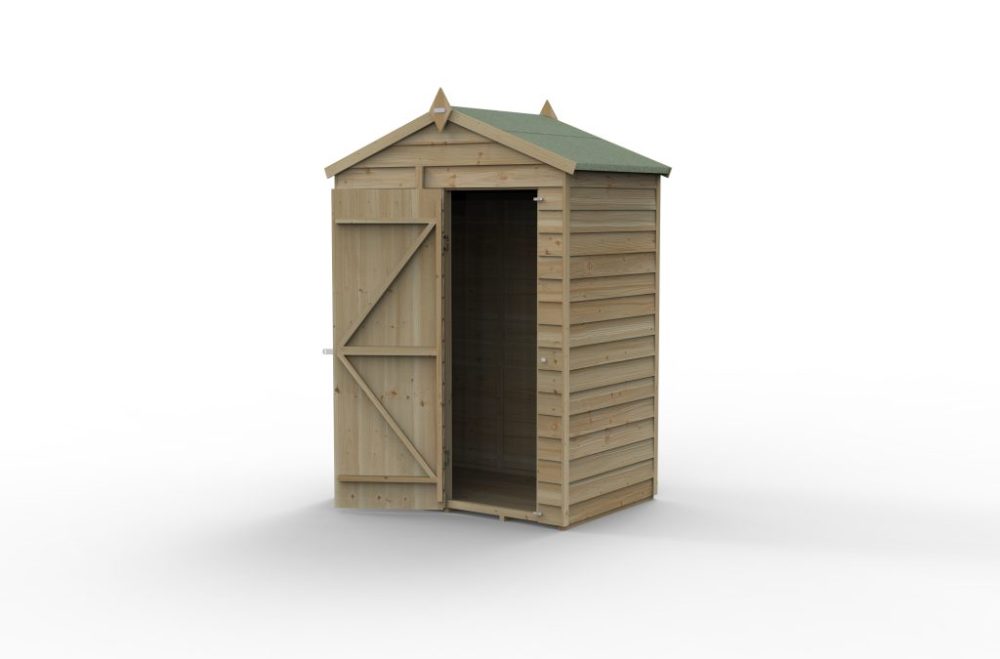 Forest 5 x 3 4Life Overlap Apex Garden Shed - No Window - Image 3