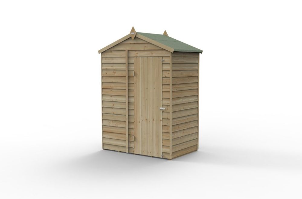Forest 5 x 3 4Life Overlap Apex Garden Shed - No Window - Image 2