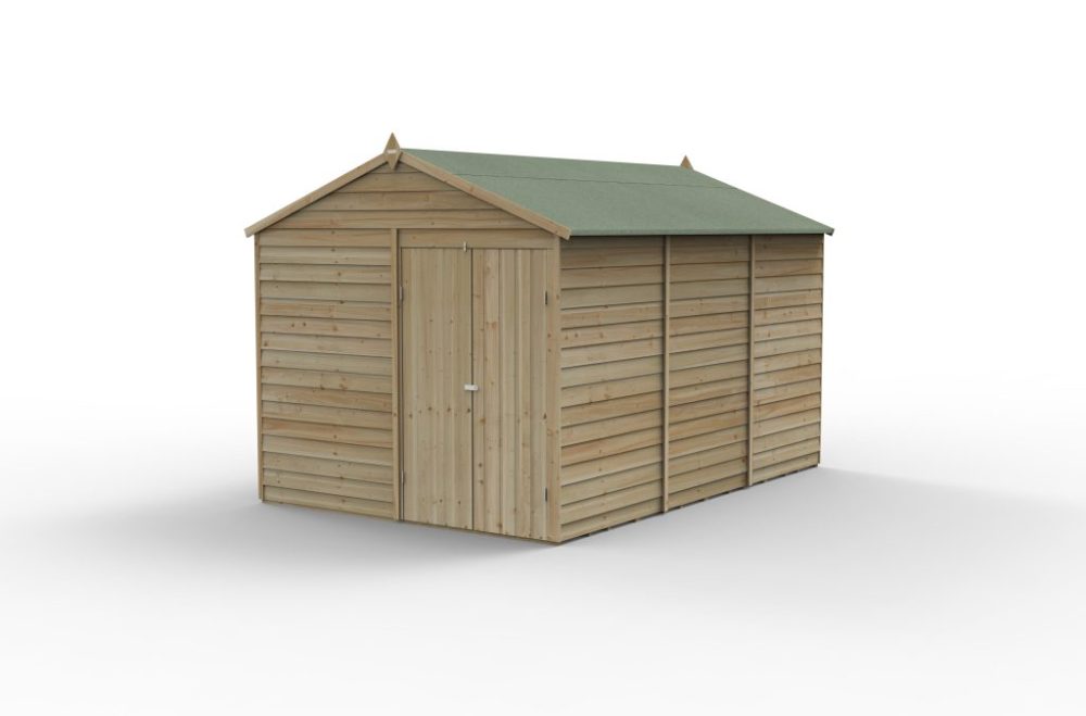 Forest 12 x 8 4Life Overlap Apex Shed - No Window, Double Door - Image 4