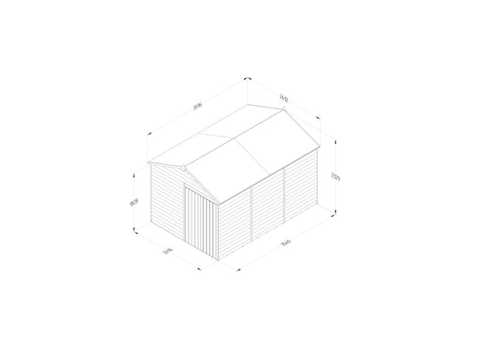 Forest 12 x 8 4Life Overlap Apex Shed - No Window, Double Door - Image 3