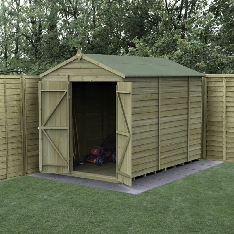 Forest 6 x 10 4Life Overlap Apex Shed - No Window, Double Door