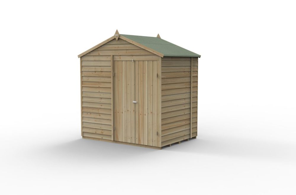 Forest 7 x 5 4Life Overlap Apex Shed – No Window, Double Door - Image 3
