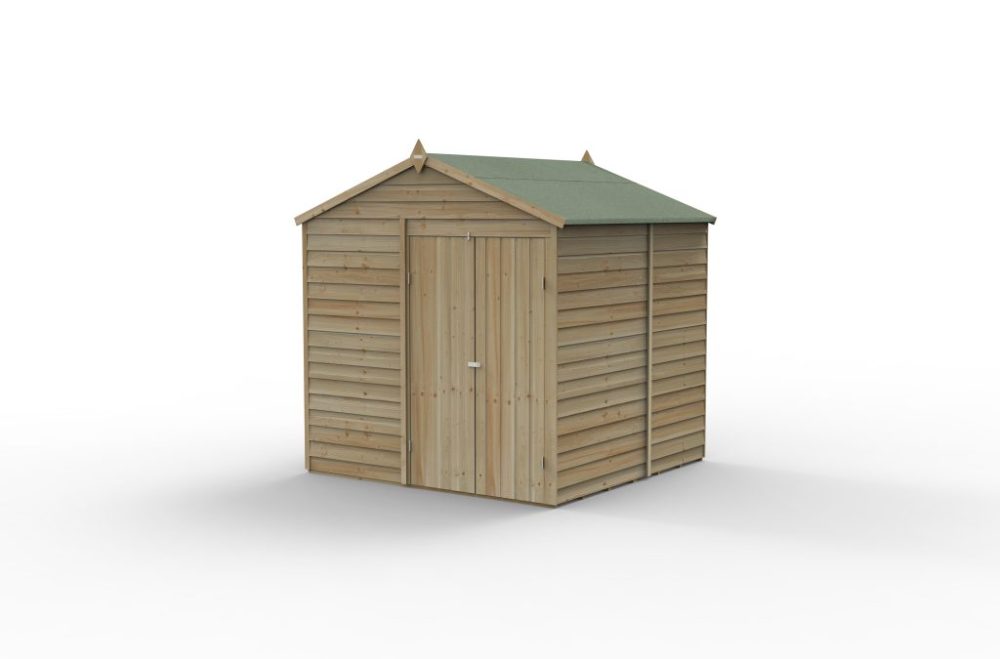 Forest 7 x 7 4Life Overlap Apex Shed - No Window, Double Door - Image 3
