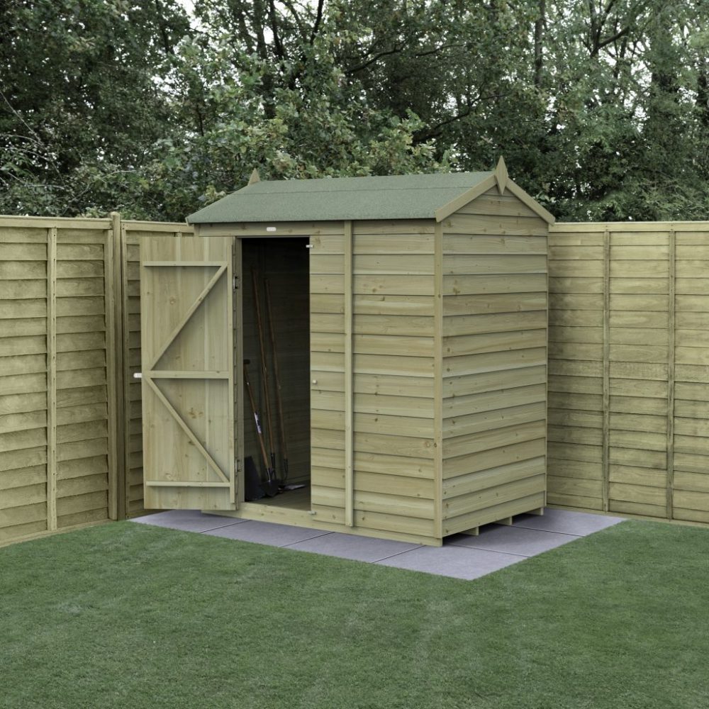 Forest 6 x 4 4Life Overlap Reverse Apex Shed - No Window