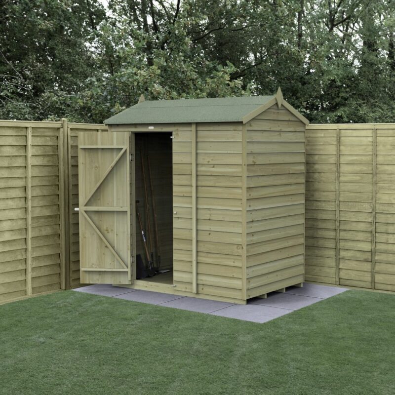 Forest 6 x 4 4Life Overlap Reverse Apex Shed - No Window