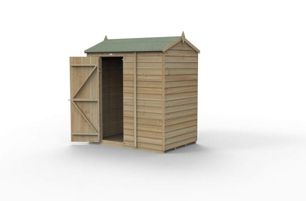 Forest 6 x 4 4Life Overlap Reverse Apex Shed - No Window - Image 2