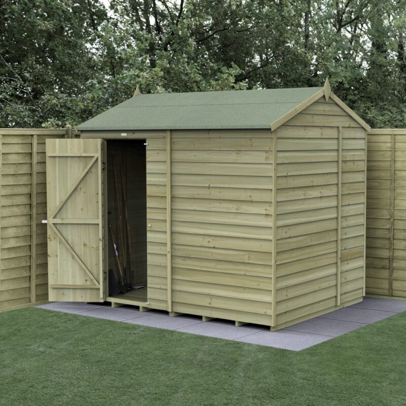 Forest 8 x 6 4Life Overlap Reverse Apex Shed - No Window