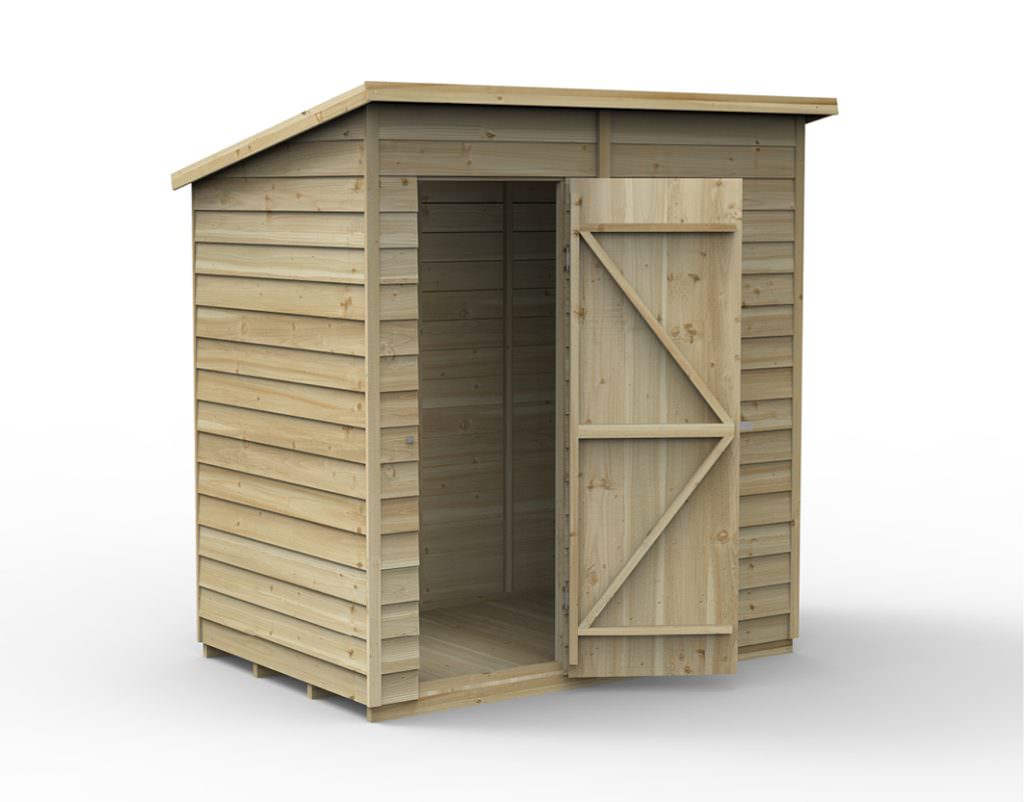 Forest 6×4 4Life Overlap Pent Shed – No Window - Pure Garden Buildings