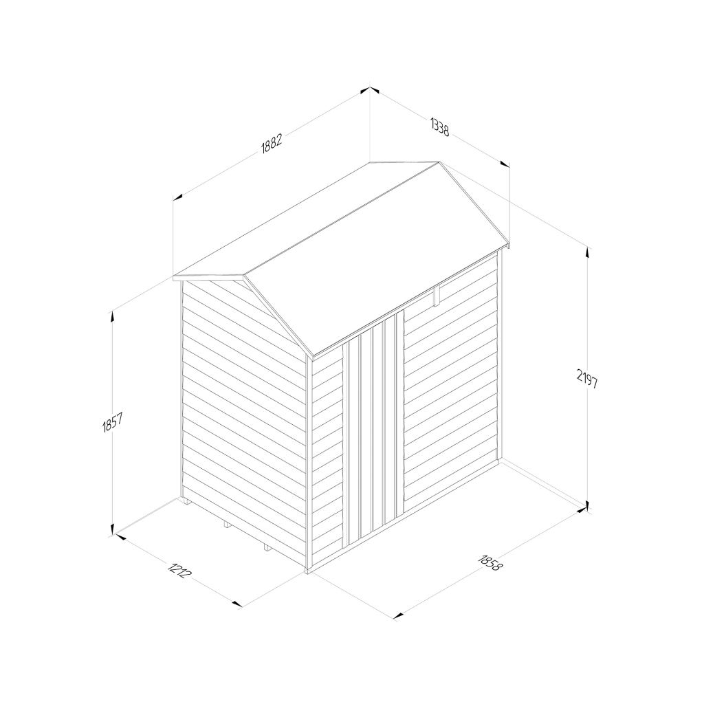 Forest 6×4 4Life Overlap Reverse Apex Shed – No Window - Pure Garden ...