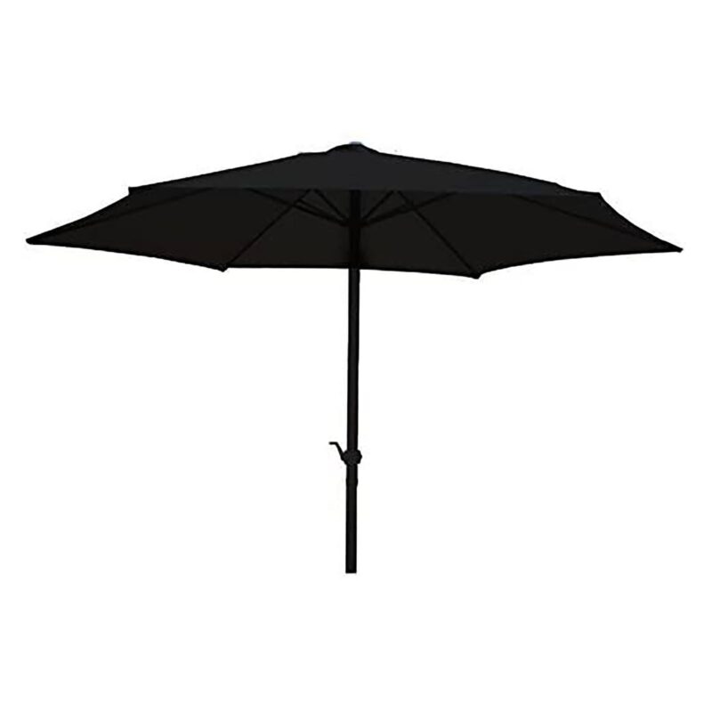 Garden Beach Umbrella Parasol 2.7m Black Wind Up