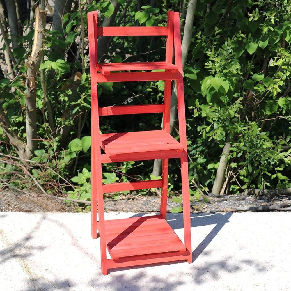 Garden Planter Ladder Potting 3 Tier Wooden Flower - Potting Table - Image 3