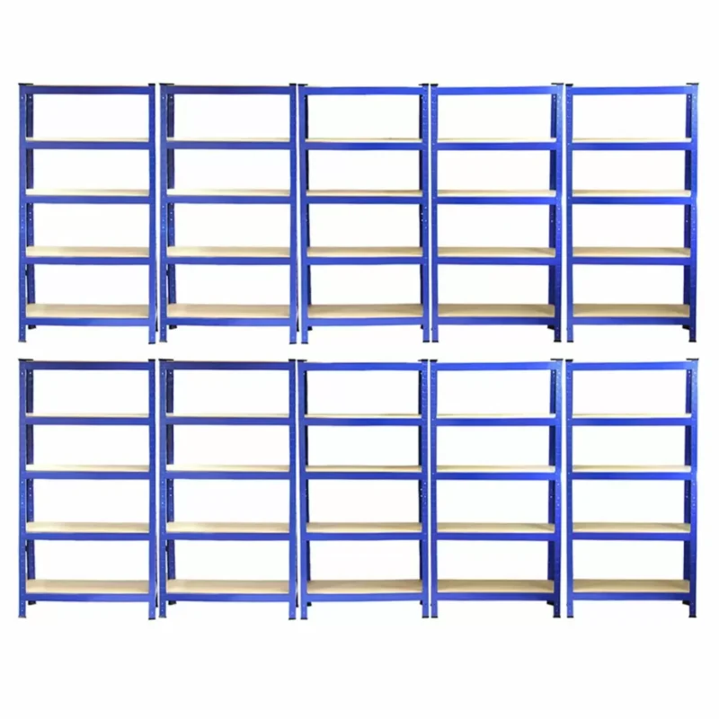 10x T-Rax Heavy Duty Shelving Units, Blue, 75cm W, 30cm D