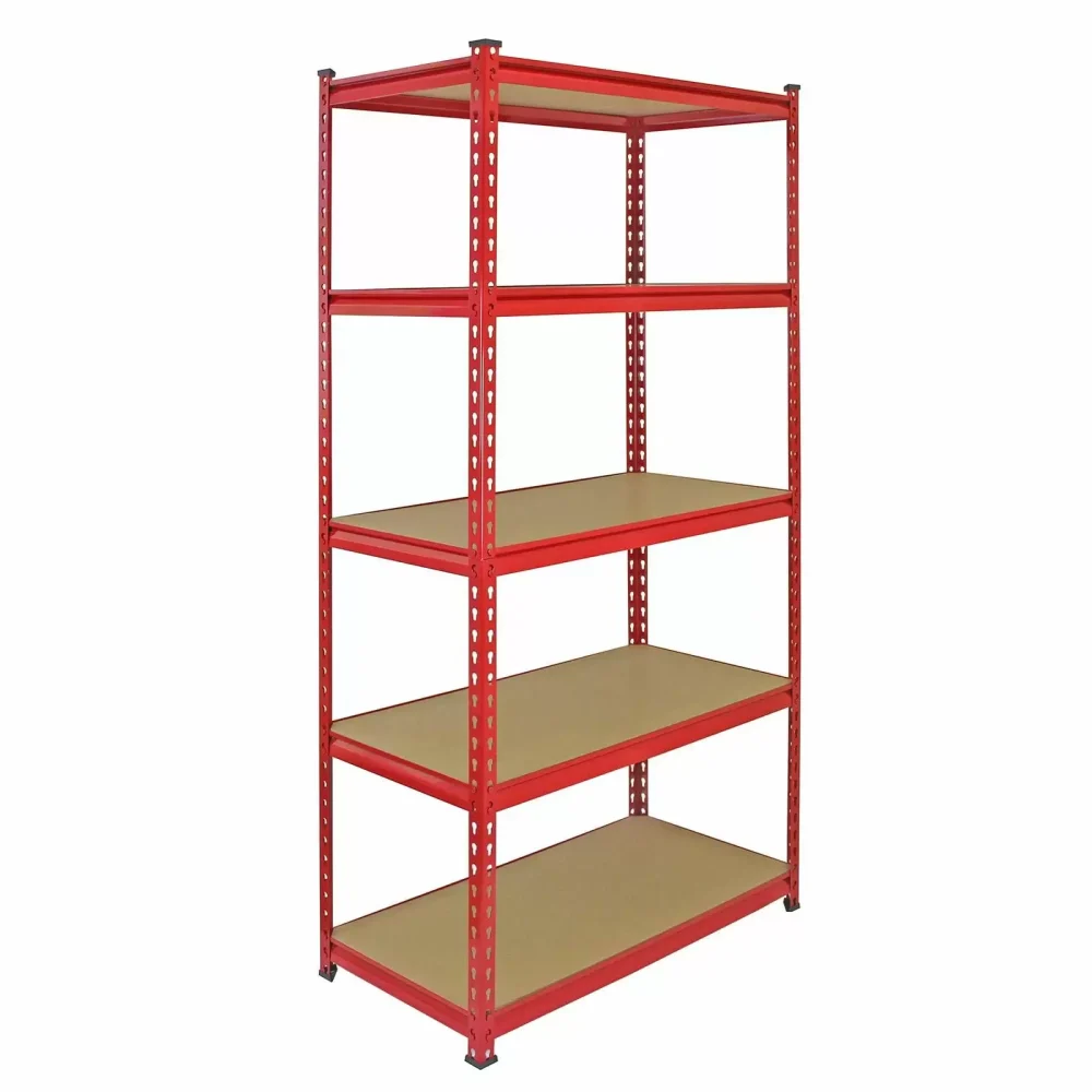 Z-Rax Extra Strong Steel Shelves, Red, 90cm W, 45cm D