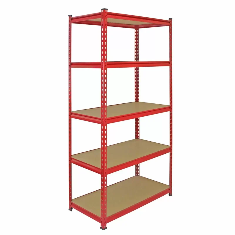 Z-Rax Extra Strong Steel Shelves, Red, 90cm W, 45cm D