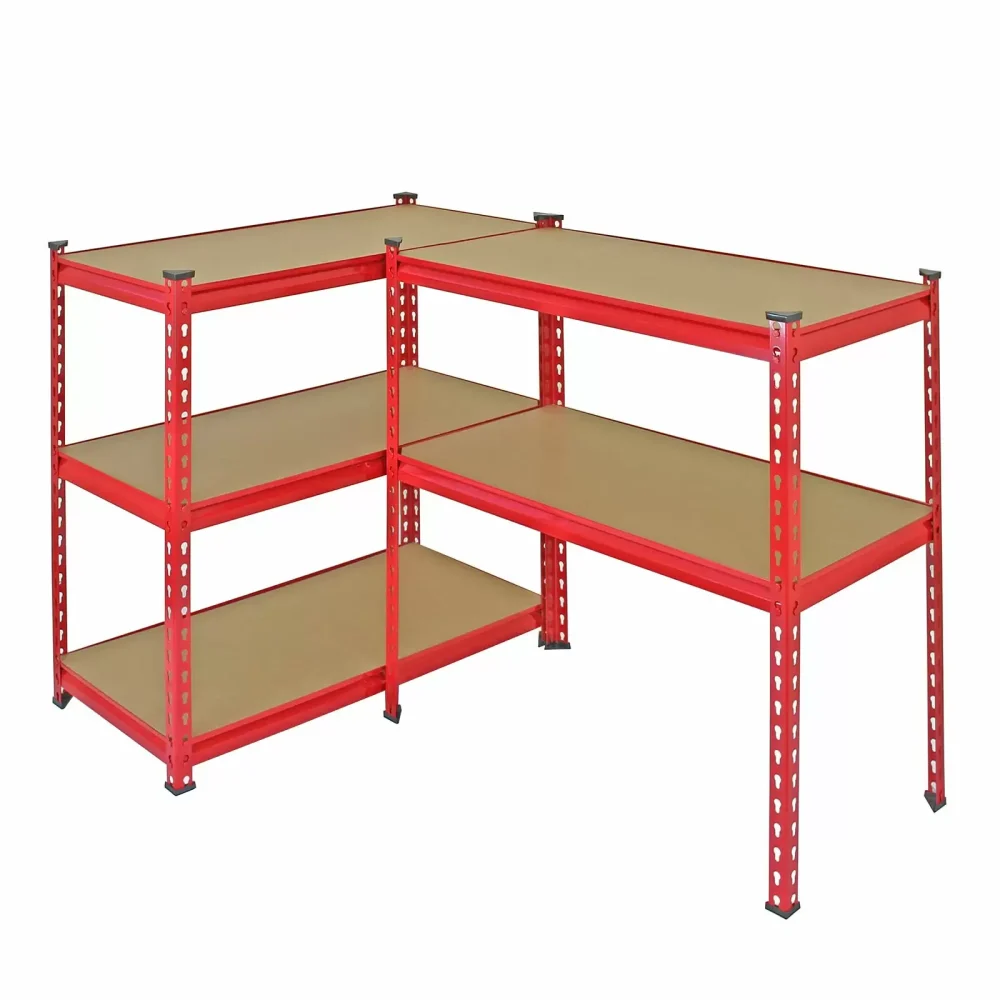 Z-Rax Extra Strong Steel Shelves, Red, 90cm W, 45cm D - Image 4