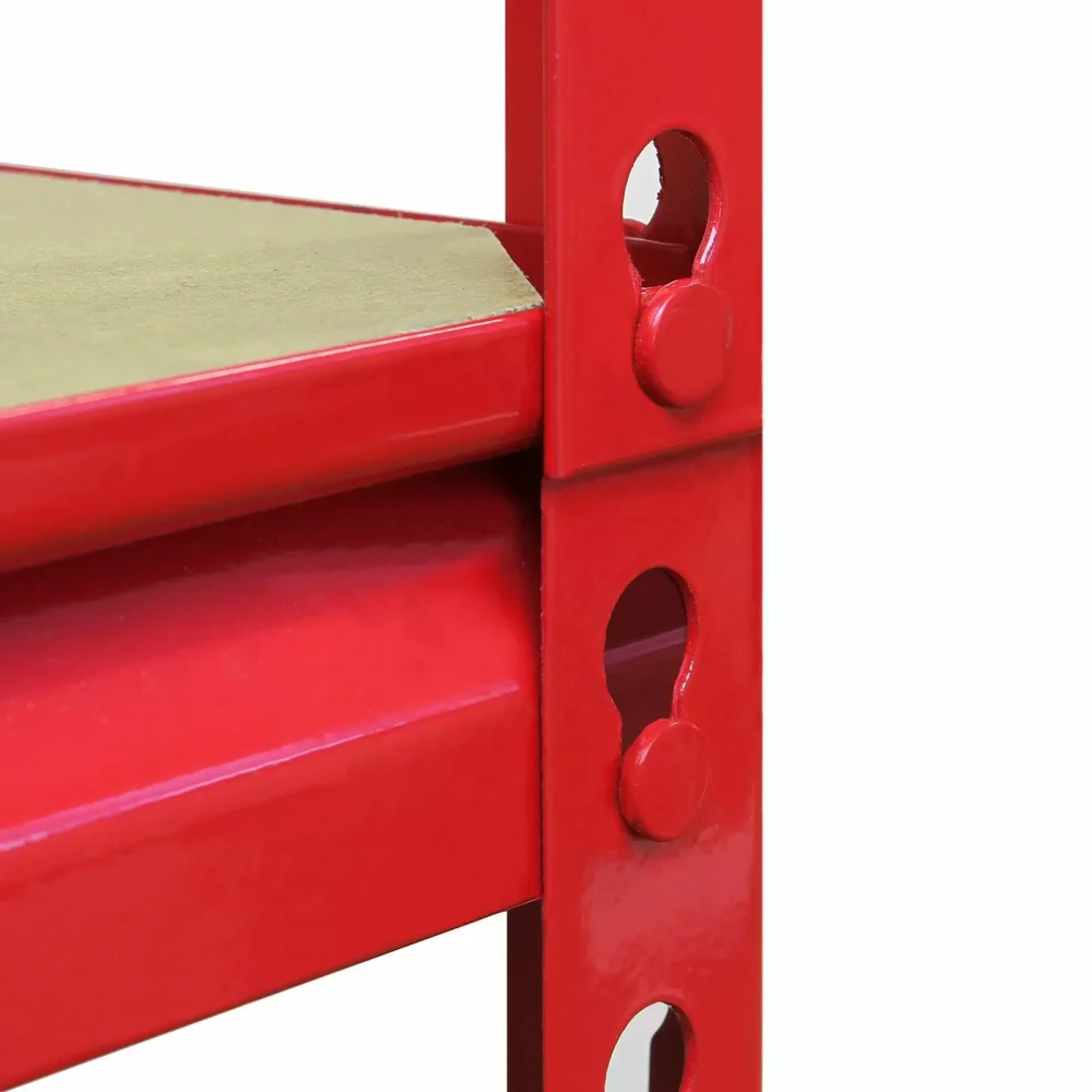 Z-Rax Extra Strong Steel Shelves, Red, 90cm W, 45cm D - Image 3
