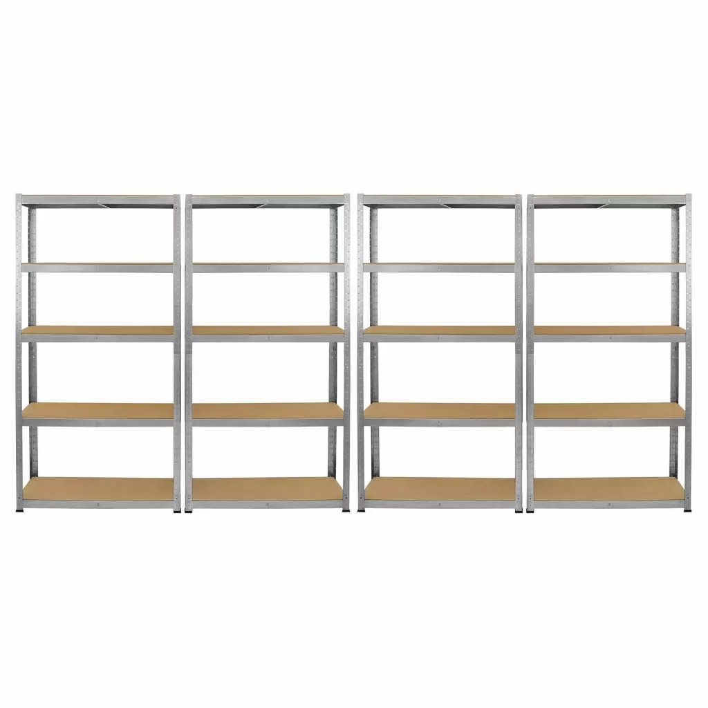 4 x Galwix Galvanised Steel Shelves, 90cm Wide