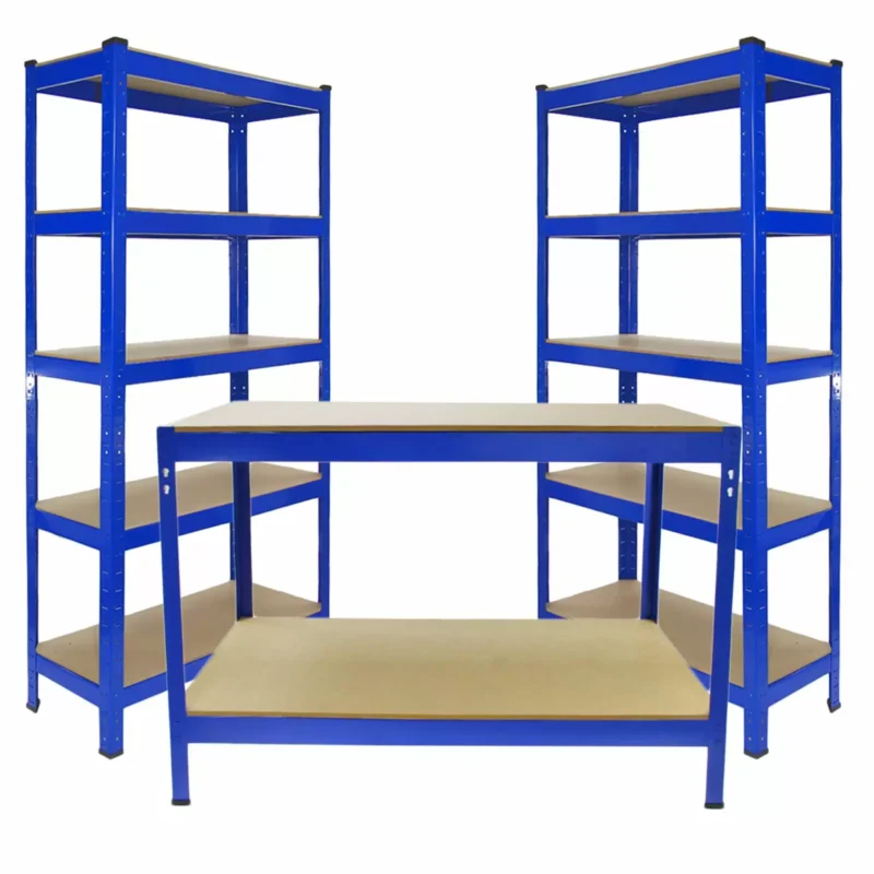 2 x T-Rax 75cm Blue & Metal Storage Workbench