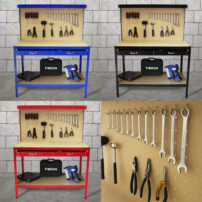 Workbench With Pegboard And Drawer