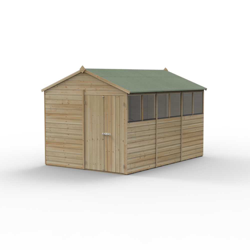 Forest Beckwood 8 x 12 Apex Shed - 6 Windows - Double Door - Image 2