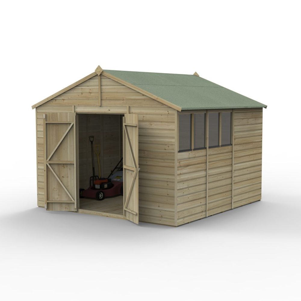 Forest Beckwood 10 x 10 Apex Shed - 4 Windows - Double Door - Image 19