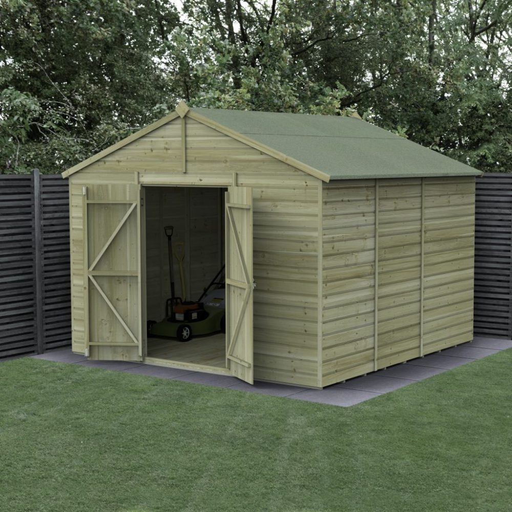 Forest Beckwood 10 x 10 Apex Shed - No Windows - Double Door