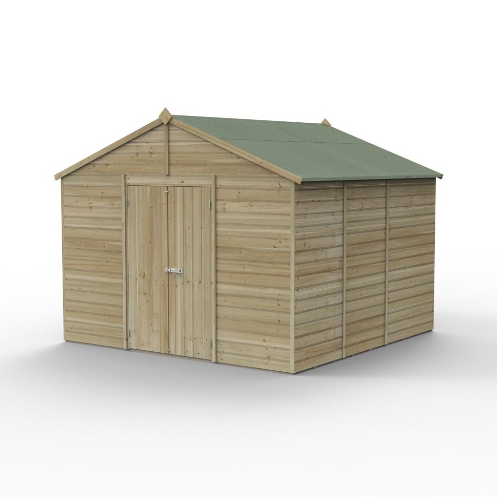 Forest Beckwood 10 x 10 Apex Shed - No Windows - Double Door - Image 3