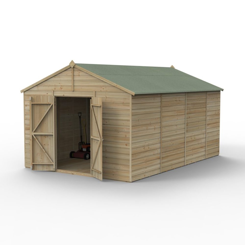 Forest Beckwood 10 x 15 Apex Shed - No Windows - Double Door - Image 2
