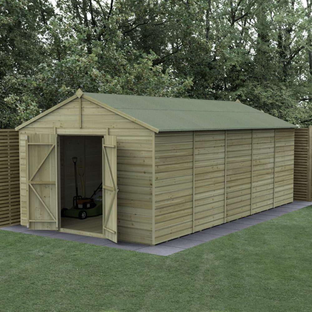 Forest Beckwood 10 x 20 Apex Shed - No Windows - Double Door